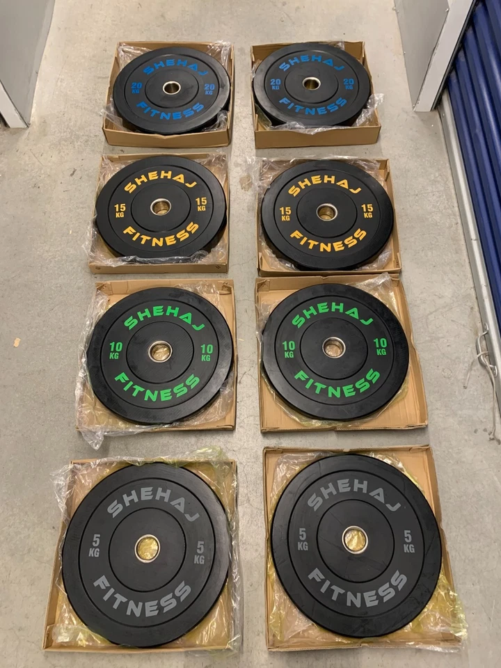 Set 100KG Paracolpi Piastre Pesi Olimpiche in Gomma Palestra Sollevamento Pesi CrossFit - Immagine 2 di 4