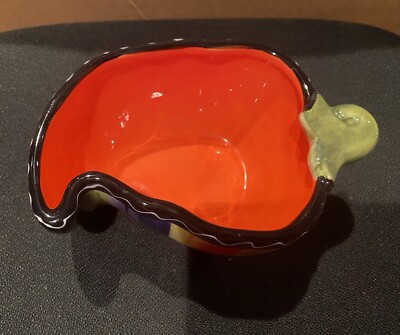 Ceramic Red Hot Chili Pepper Salsa/Guacamole Dip/Snack Bowl