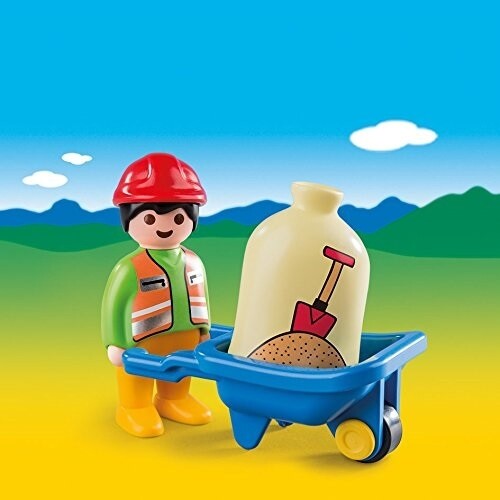 PLAYMOBIL - Arbeiter mit Schubkarre - 3 Teile - - PLAY6961 - Picture 1 of 1