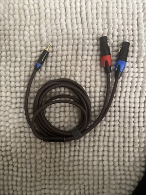 Dual XLR to 3.5mm Stereo Mic Cable, 2 XLR Female to 1/8 Inch Mini Jack
