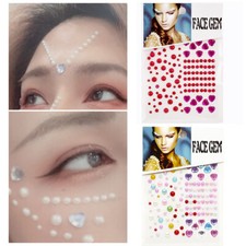 Acrylic Peach Heart Rhinestone Body Art Makeup Tattoo Sticker INS Sweet DIY