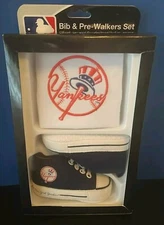 New York Yankees Bib & Pre-Walkers Set Baby Fanatic Hard To Find Logo *See Desc*