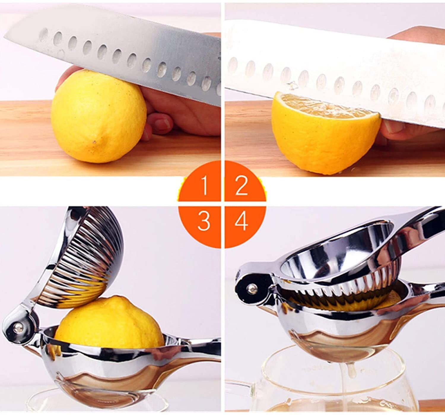 For Fresh Citrus Juicing Stainless Manual Lemon Squeezer
