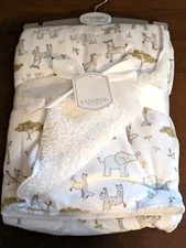 Kyle & Deena Zoo Animals Baby Blanket Security Lovey Minky Sherpa Plush Soft NWT