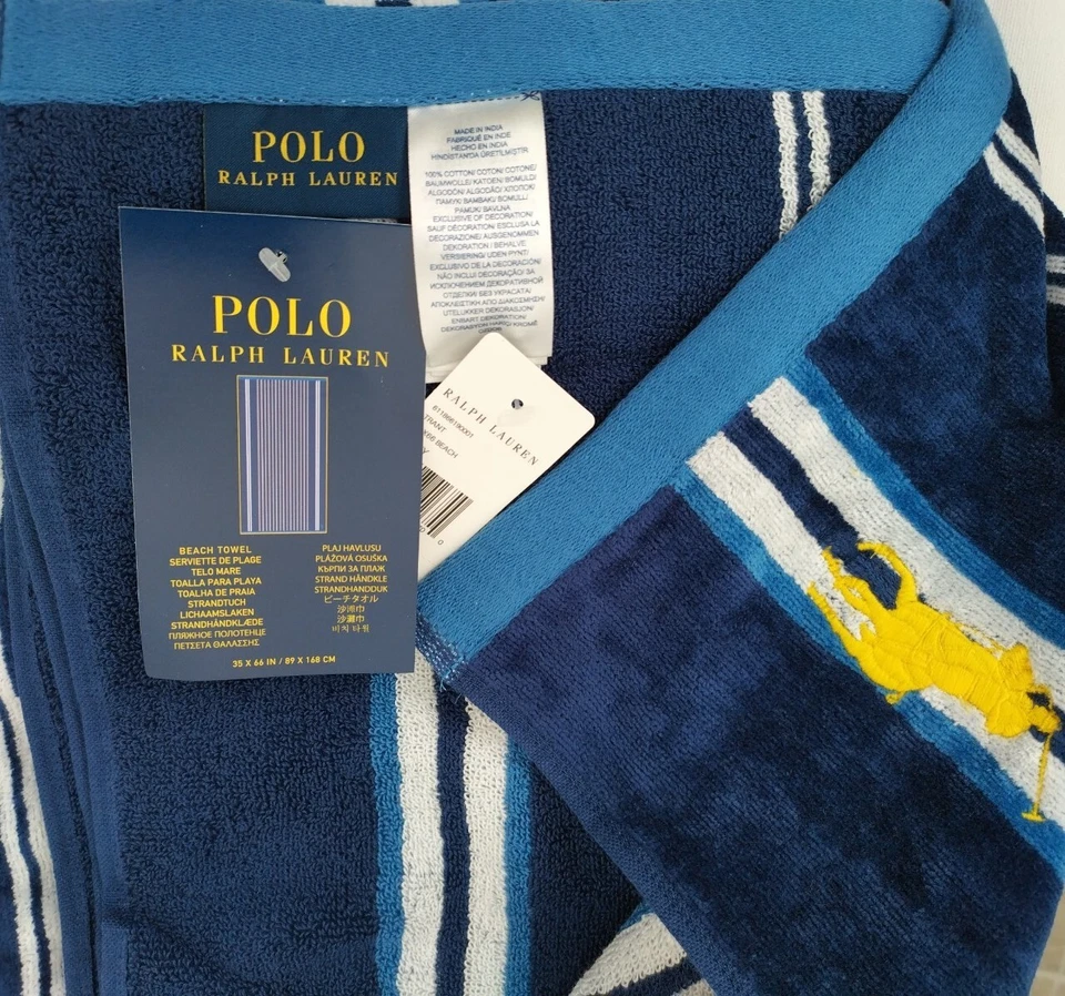 Toalha de praia POLO Ralph Lauren Home Trant 35" x 66"/168cm x 89cm nova com etiquetas - Imagem 2 de 3