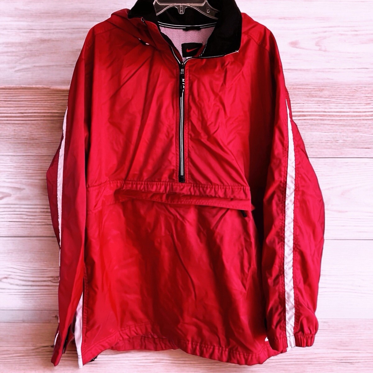 red nike pullover windbreaker