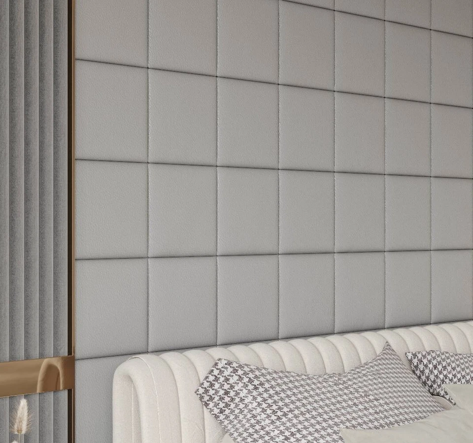 Panel de Pared DORMITORIO 12X12" KING QUEEN Cabecero Tapizado Panel Suave Extraíble Foto 3 de 4