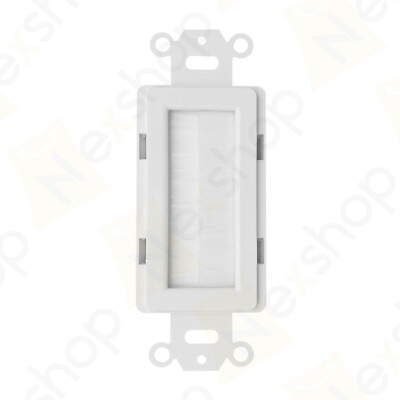 Nex Brush Decora Single Gang Style Wall Plate Wire Cable Pass Through Decorative