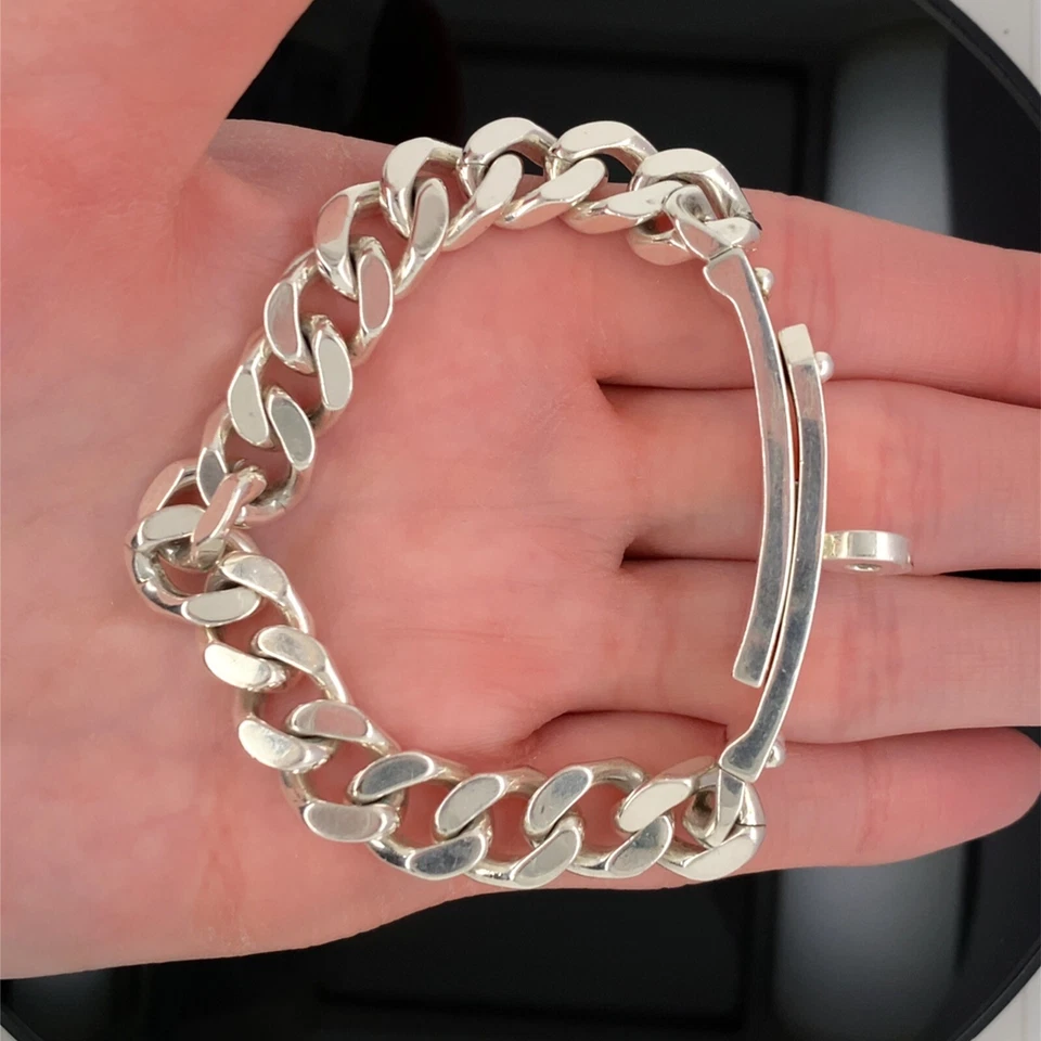 Brazalete Hermès Paris Kelly Gourmette modelo mediano de plata de ley $3700 venta al por menor Foto 4 de 4