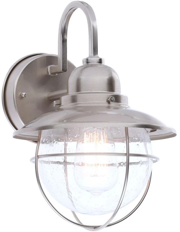 1 Light Brushed Nickel Outdoor Cottage Lantern Brushed Nickel