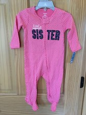 New Carter's Little Sister Dots Sleeper Baby Girl Sleep & Play Infant 