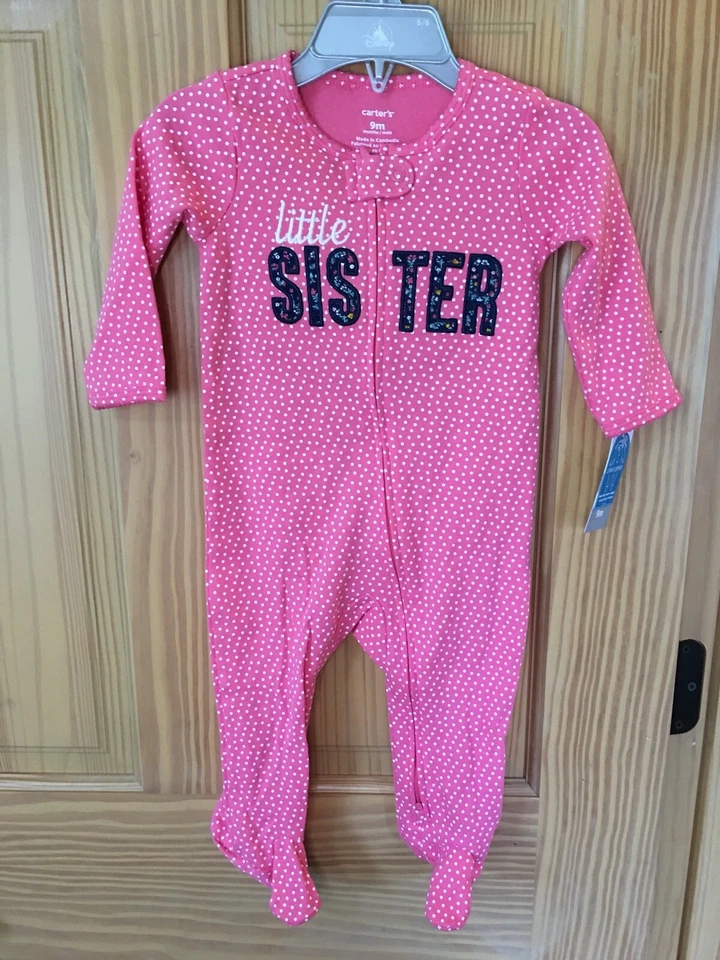 New Carter's Little Sister Dots Sleeper Baby Girl Sleep & Play Infant