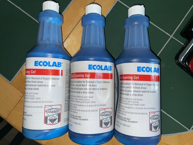 Ecolab Organic Matter Drain Cleaning Gel( ‘3’ 32 oz bottles)