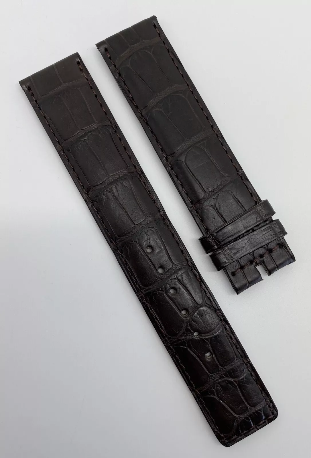 Bracelet de montre crocodile marron authentique neuf Gucci 20 mm x 20 mm 20LII1 long OEM