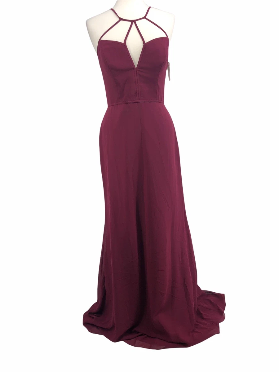 Hayley Paige Occasions Bridesmaid Dress Size 6 Chiffon V Notch Fit
