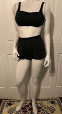 Vintage 1950s Jantzen Diving Girl Two Piece Bikini Swimsuit Diving Girl Black 38