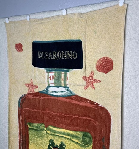 Disaronna Amaretto Alcohol Graphic Oversized Beach Bath Pool Towel Vintage 1996 - Picture 2 of 16