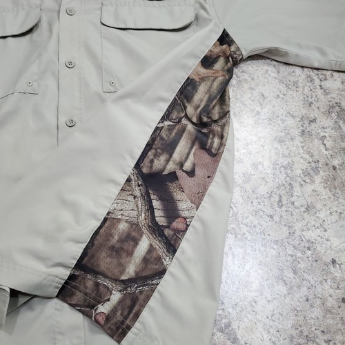 Bimini Bay Shirt Mens XL Short Sleeve Brown Button Up Hunting Camouflage Outdoor - Picture 9 of 17