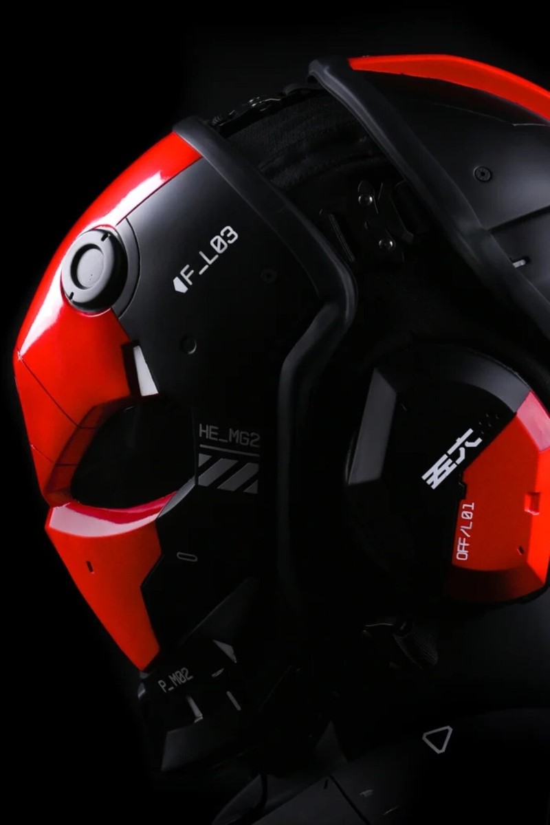 Machine56 Wearable Black Red Helmet Art Mask HE/MKX2-B01_F | eBay