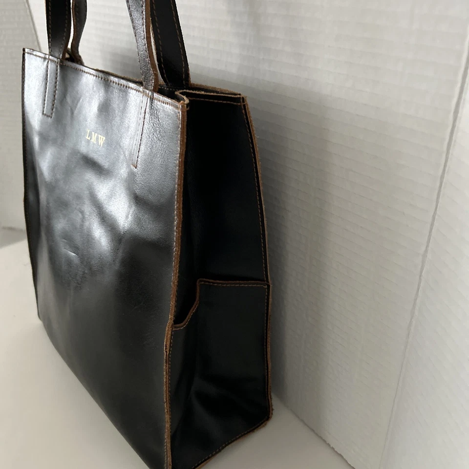 Bolso de Mano/Hombro LILLIAN VERNON Cuero Genuino Color Negro Foto 3 de 4