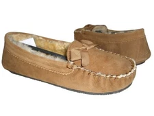 Daniel Green Women's Nessa Loafers Chestnut Shearling Leather/Fur Lining Sz 11 M