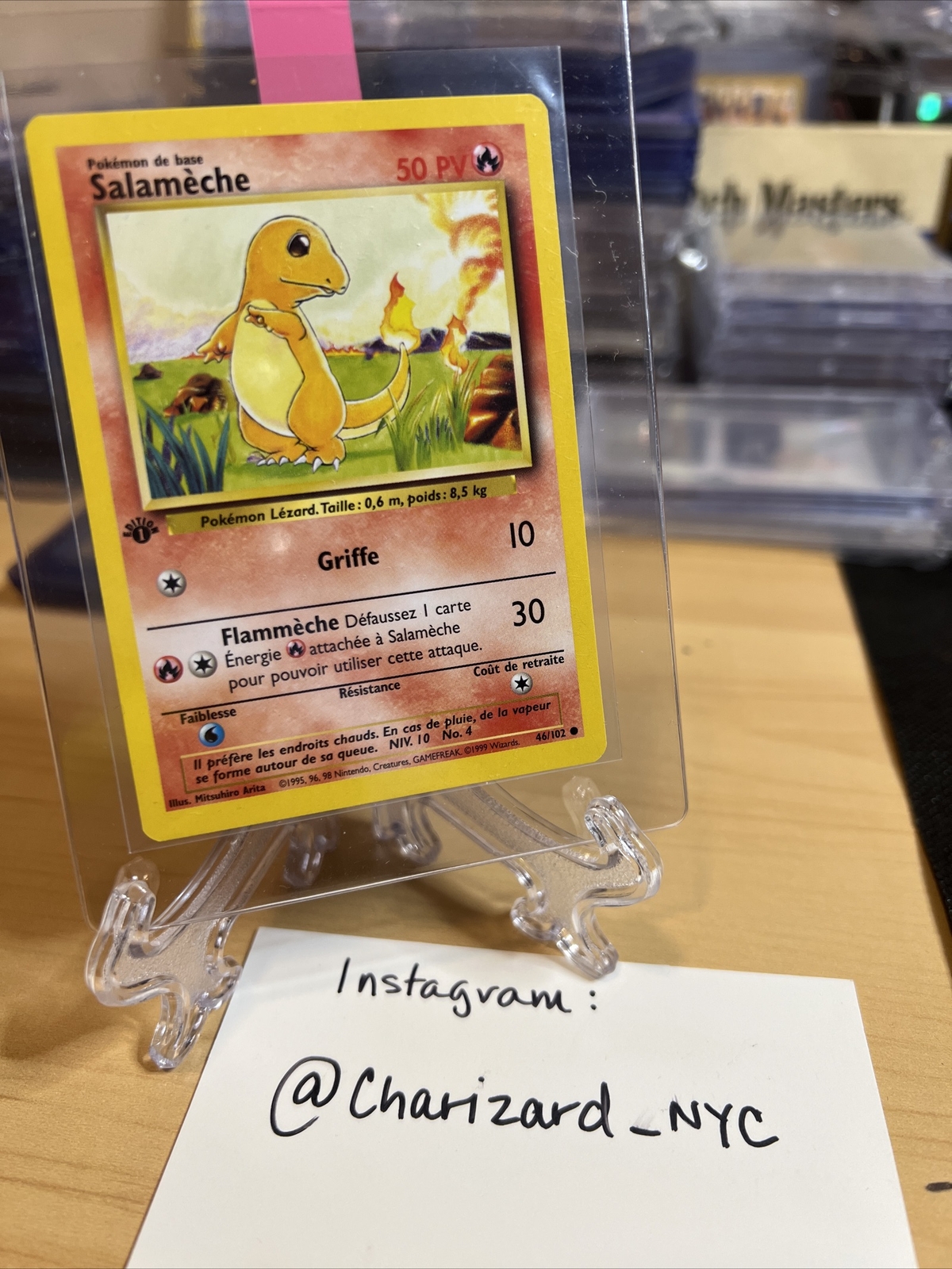 Pokemon 1st Edition French Card Base Set Salameche 46/102 NM Charmander |  eBay