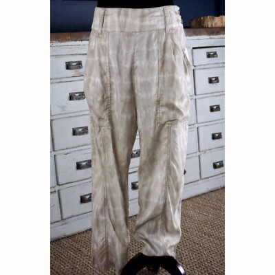 NWT New $128 Anthropologie Mitra Tie Dye Relaxed Cropped Lagenlook Pants Size 8