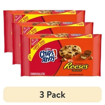 (3 pack)CHIPS AHOY! Chewy Chocolate Chip Cookies with Reese's Peanut Butter Cups
