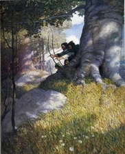 Robin Hood Art Print N.C. Wyeth 1917 – Golden Age Illustration of Forest Heroism