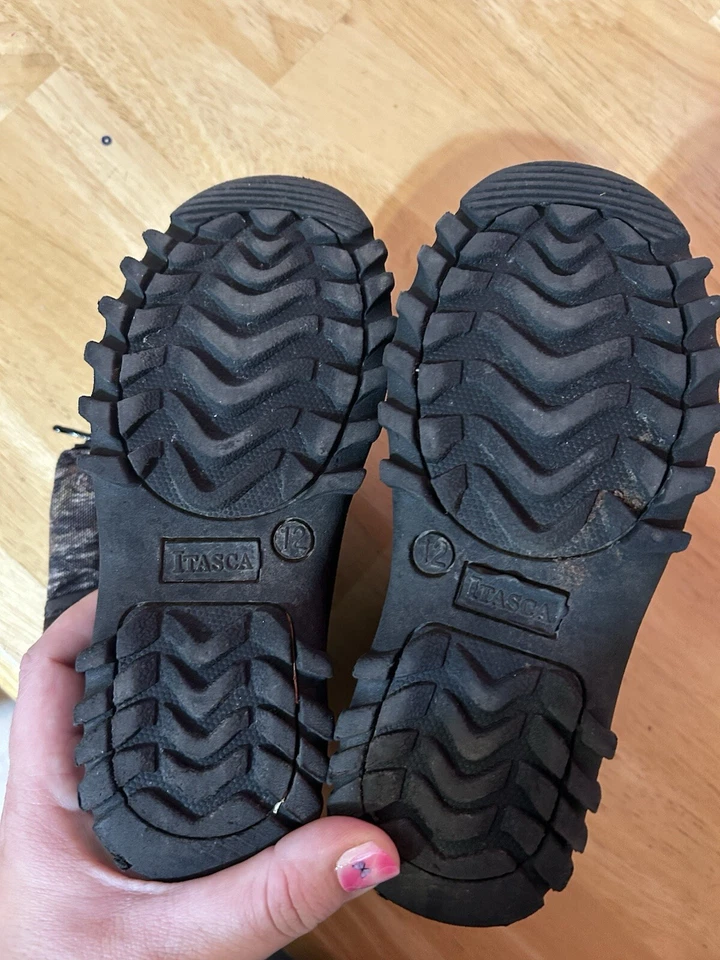 Botas de neve Itasca infantil juvenil inverno forro quente com cadarço tamanho 12 crianças - Imagem 3 de 4