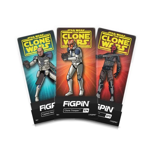 FiGPiN Clone Wars Darth Maul, Clone Trooper, Captain Rex