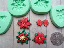 1x Mini Craft Mould: Choice Christmas POINTSETTIA Flower (Clay Resin Cupcake)