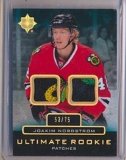 2013-14 Ultimate Collection Rookie Dual Patch Joakim Nordstrom /75 Blackhawks