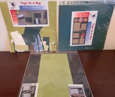 3 12"x12" Scrapbook Kits w/ Paper  Embellishments Page In Bag Park, Zoo, Travel