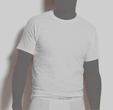  35 Hanes Men's 2 Pack Short Sleeve Crew Neck Shirt White Cotton Undershirt S