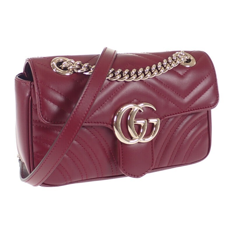 GUCCI Gucci GG Marmont Mini Shoulder Bag Leather Rosso Ancora