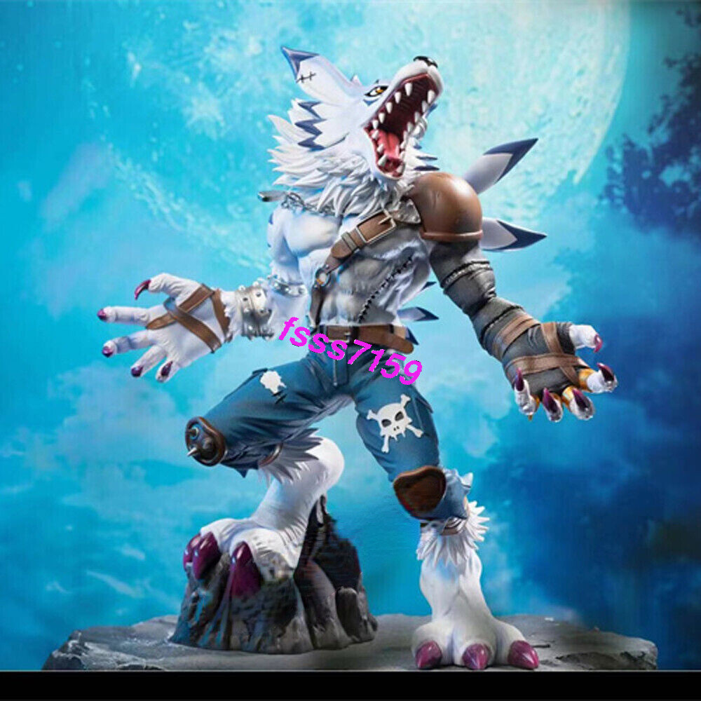 Statue peinte modèle résine Digimon Adventure Garurumon en stock GD refonte