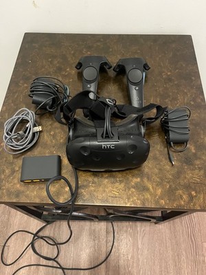 HTC Vive PC VR Headset w/ controllers and cables Works Good Condition READ ONLY