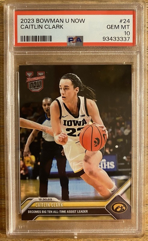 2023 Bowman U Now #24 Caitlin Clark PSA 10 GEM MINT Iowa Hawkeyes