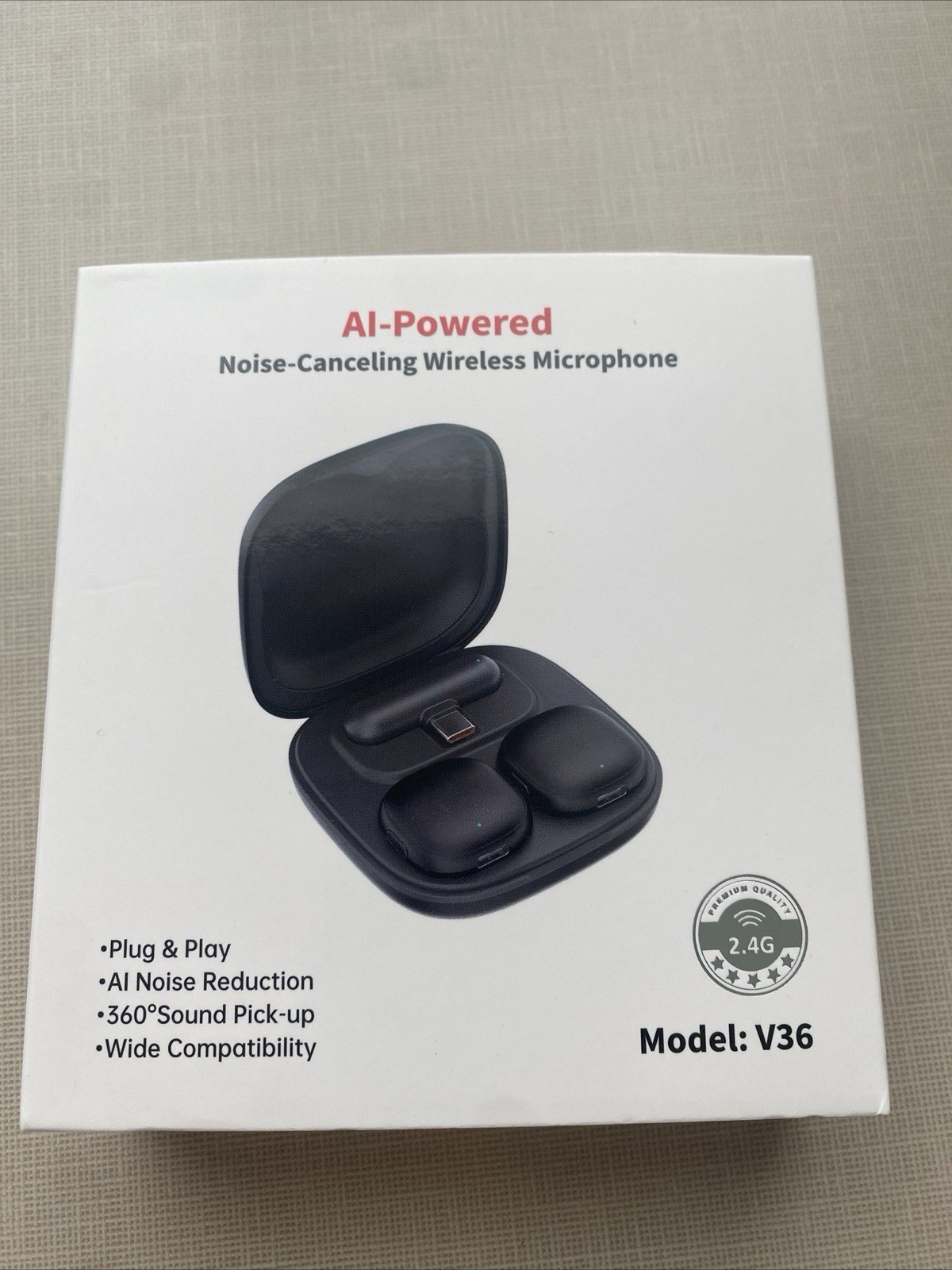 Mini Wireless Microphone for iPhone Android PC Tablets with 40H Battery Lapel Mic