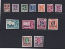 BURMA KGVI OFFICIAL SET S.G.028/40 L/M/M. CATALOGUED £90.00.