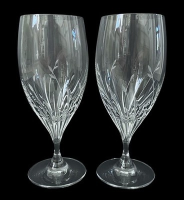 4 Mikasa Crystal  Ice Tea Glasses Goblets 7 5/8 . Set Of 2