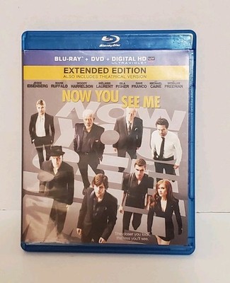 Now You See Me Blu-ray + DVD Extended Edition + Theatrical Jesse Eisenberg, VG