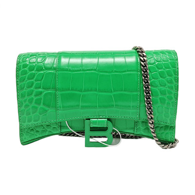 BALENCIAGA Hourglass Shoulder bags Leather Green Free Shipping | Duties Paid