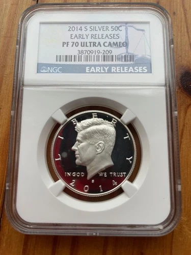 2014 S "Early Release" Kennedy Silver Half Dollar Proof PF 70 in "Ultra Cameo"