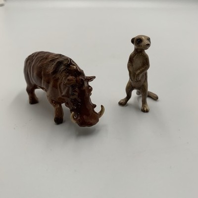 Vintage Hagen Renaker Wild Boar and Merrkat Porcelain Figurines