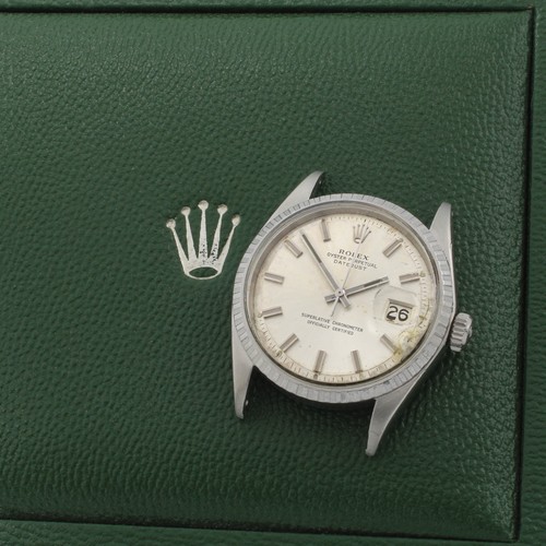 Men's Rolex Datejust Ref 1603 36mm Engine Turned Silver Pie Pan Watch #W310041-1