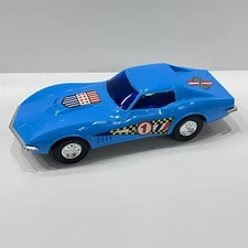 Vintage Corvette Sting Ray friction motor Blue 1:30 Hong Kong Clean