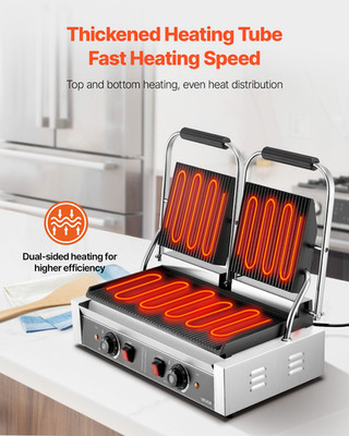 Commercial Panini Grill, for Hamburger Steak Bacon