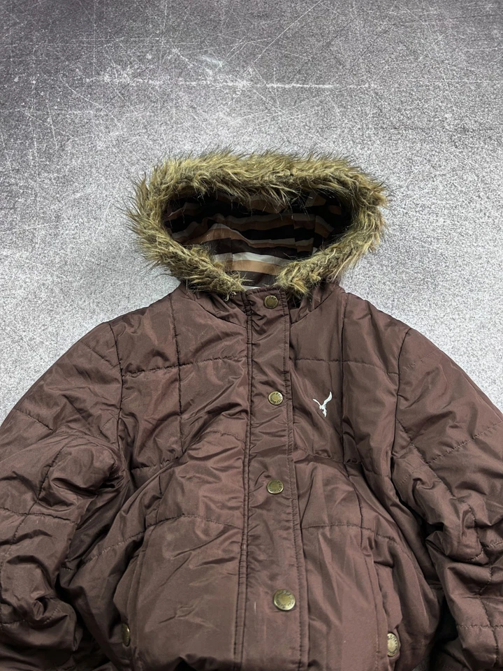 复古 STREETWEAR PUFFER TRAVIS SCOTT BALENCI 风格 FUR HOOD 夹克 90S — 第 3/4 张图片